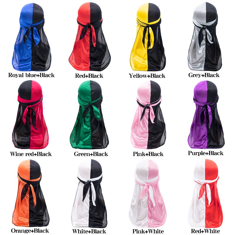 Silk Durag Manufacturer - OEM Two Tone Pirate Style Headwrap