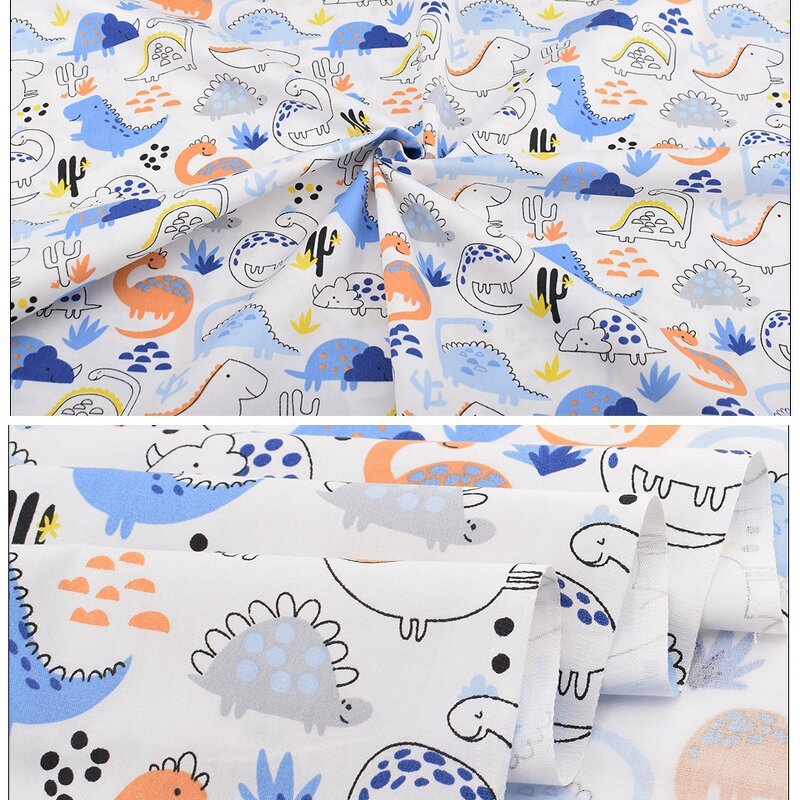Dinosaur Fabric Supplier - OEM 8pcs Cartoon Printed Cotton Patchwork
