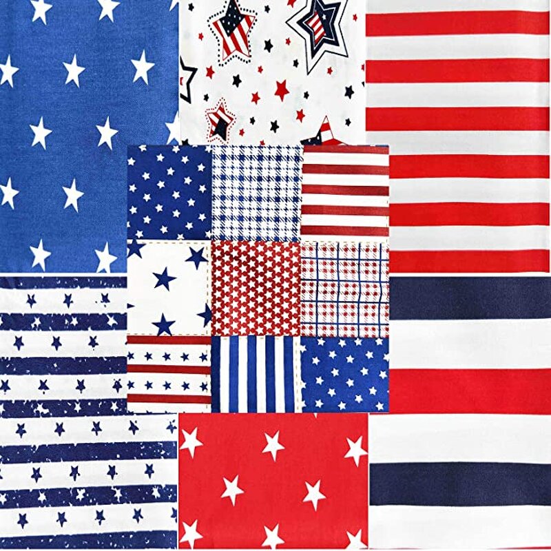 Patriotic Fabric Supplier - OEM 7pcs Cotton Twill Quilting Squares