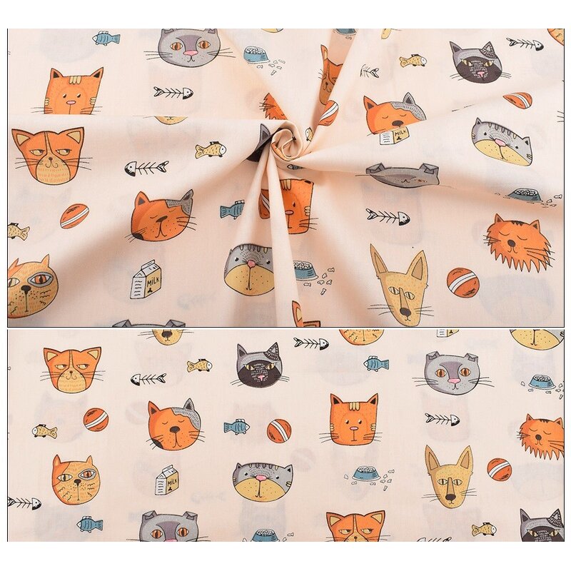Animal Fabric Manufacturer - OEM 8pcs Cat Dog Printed Cotton Bundles