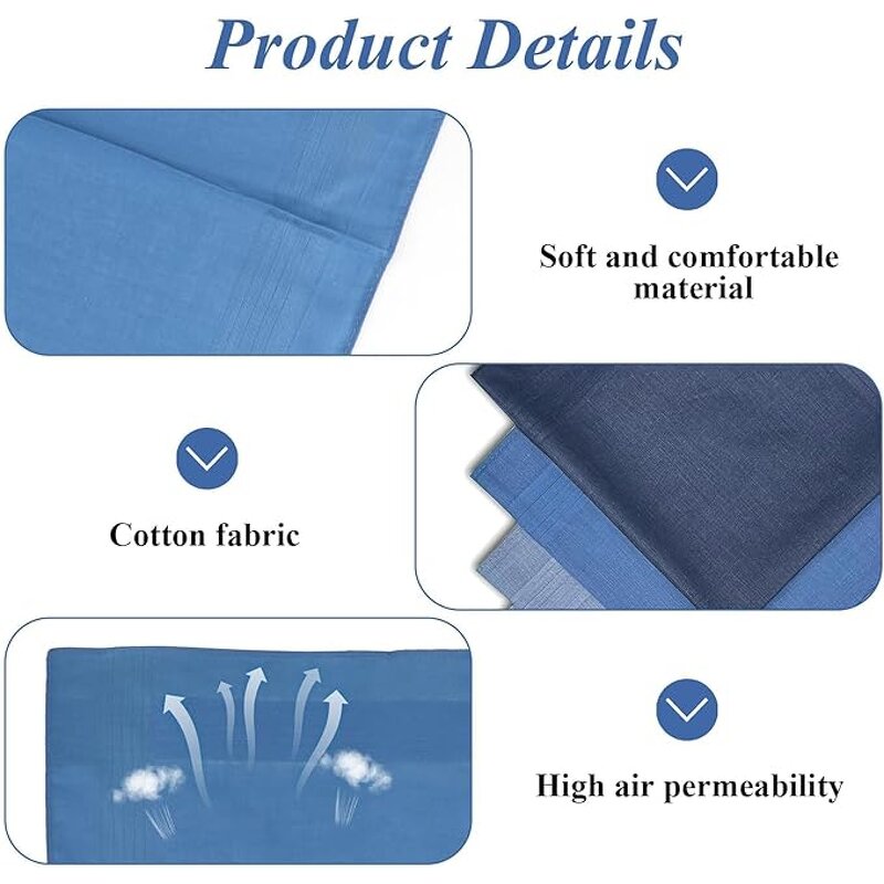 Blue Handkerchief Supplier - OEM 8pcs Assorted Color Cotton Hankies