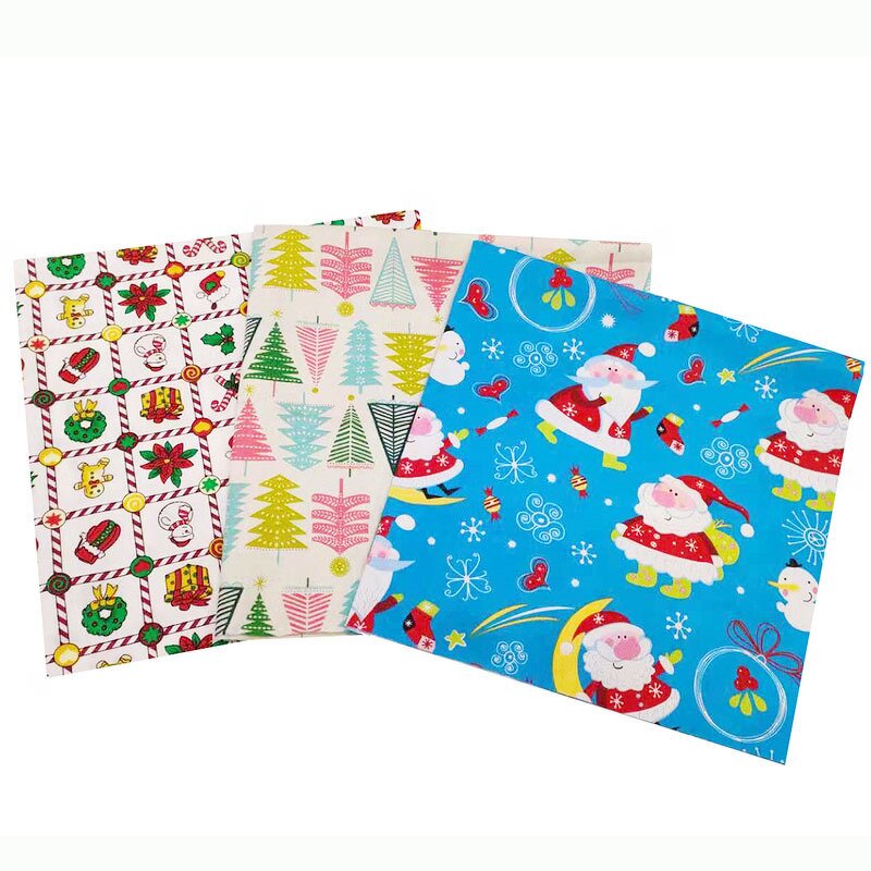 Christmas Fabric Manufacturer - OEM 10pcs Santa Snowman Sewing Squares