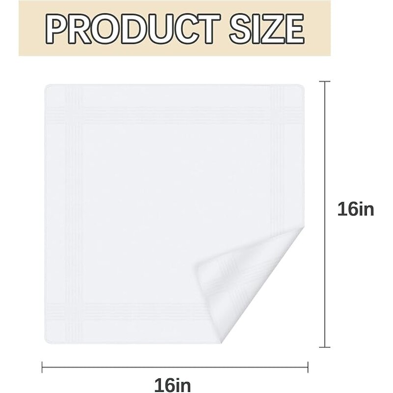 Polycotton Handkerchief Manufacturer - OEM One Dozen White Plain Hankies