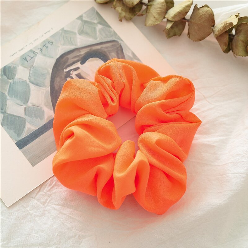 Neon Scrunchies Supplier - OEM Summer Custom Silk Hair Ropes