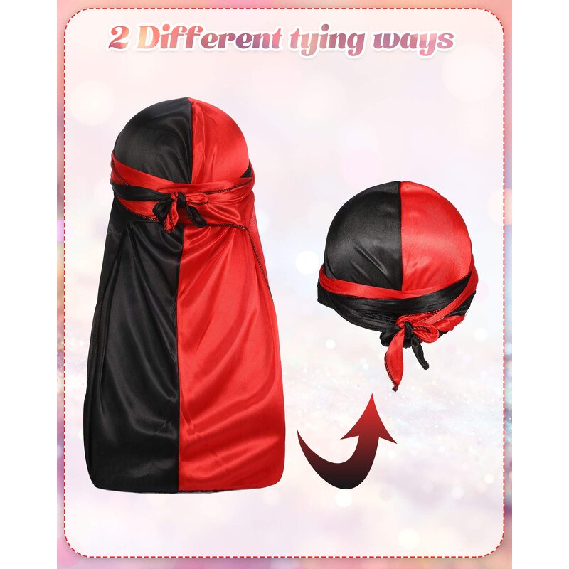 Silk Durag Manufacturer - OEM Two Tone Pirate Style Headwrap