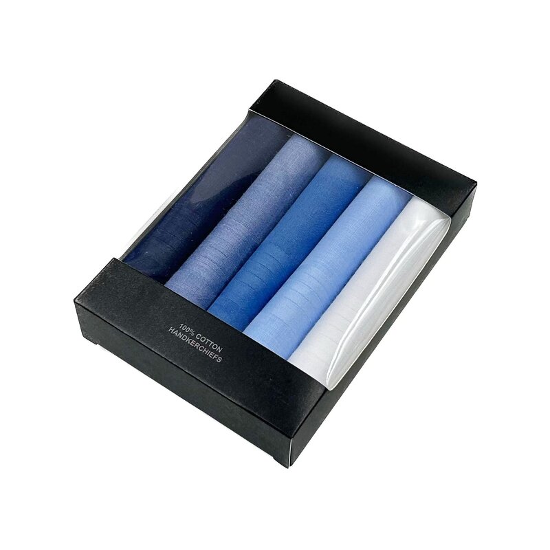 Mens Handkerchief Manufacturer - OEM 5 Pack Soft Cotton Pocket Squares