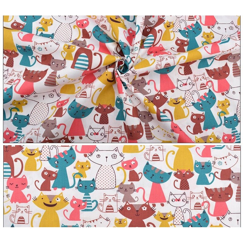 Animal Fabric Manufacturer - OEM 8pcs Cat Dog Printed Cotton Bundles