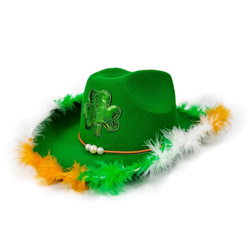 St. Patrick's Hat Factory - OEM Adult Cowboy Irish Green Clover Design