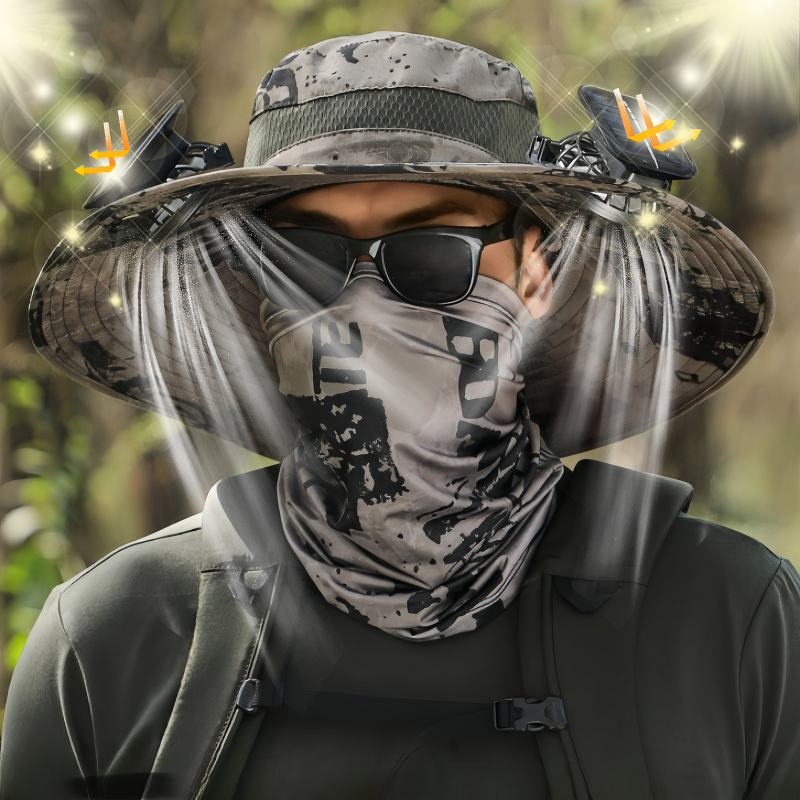 Solar Bucket Hat Manufacturer - OEM Custom Logo UPF50+ Dual Power Charging