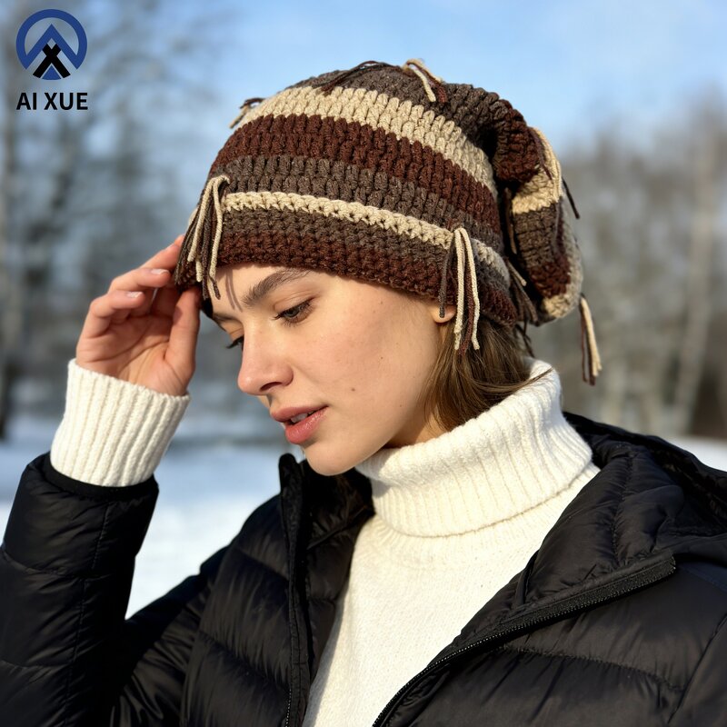 Slouchy Beanie Manufacturer - OEM Handmade Rainbow Striped Rasta Style