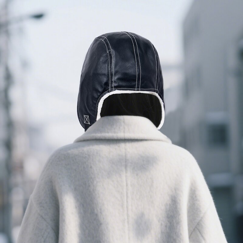 Leather Trapper Hat Supplier - OEM Winter Thickened Fleece Lined Motorcycling