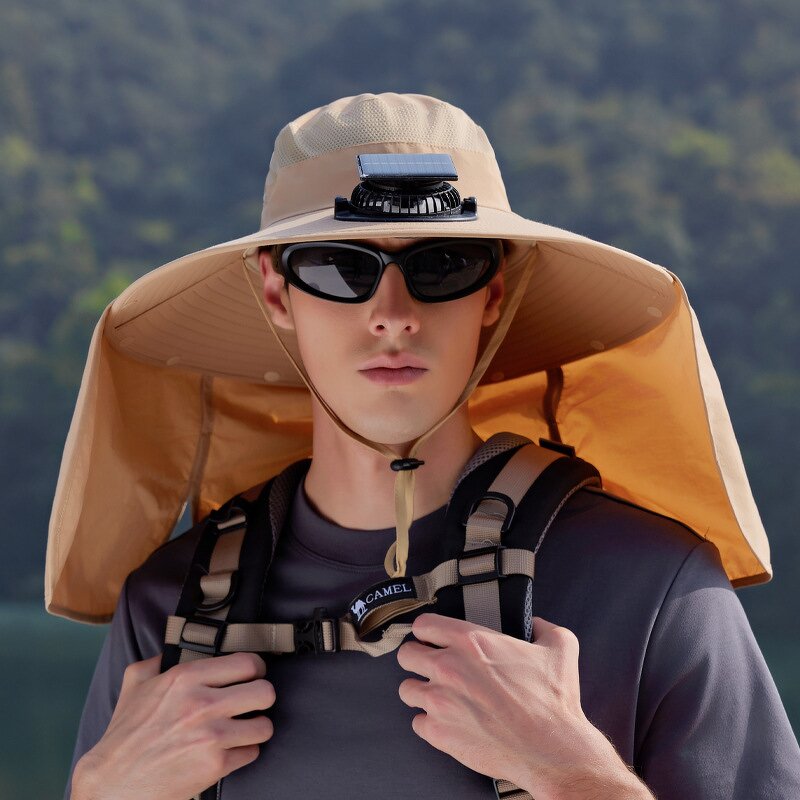 Fishing Hat with Fan Factory - OEM Fashion Wide Brim Solar 3 Speeds Fast