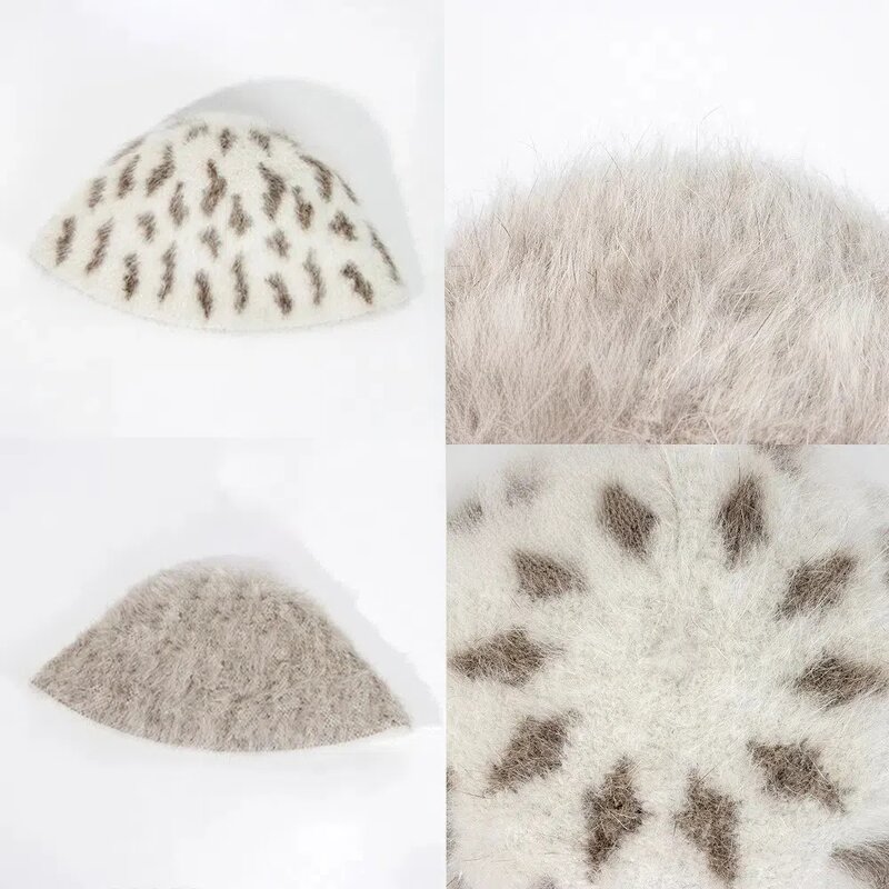 Knitted Beanie Factory - OEM Vintage Leopard Elasticity Cold-Proof Thickened
