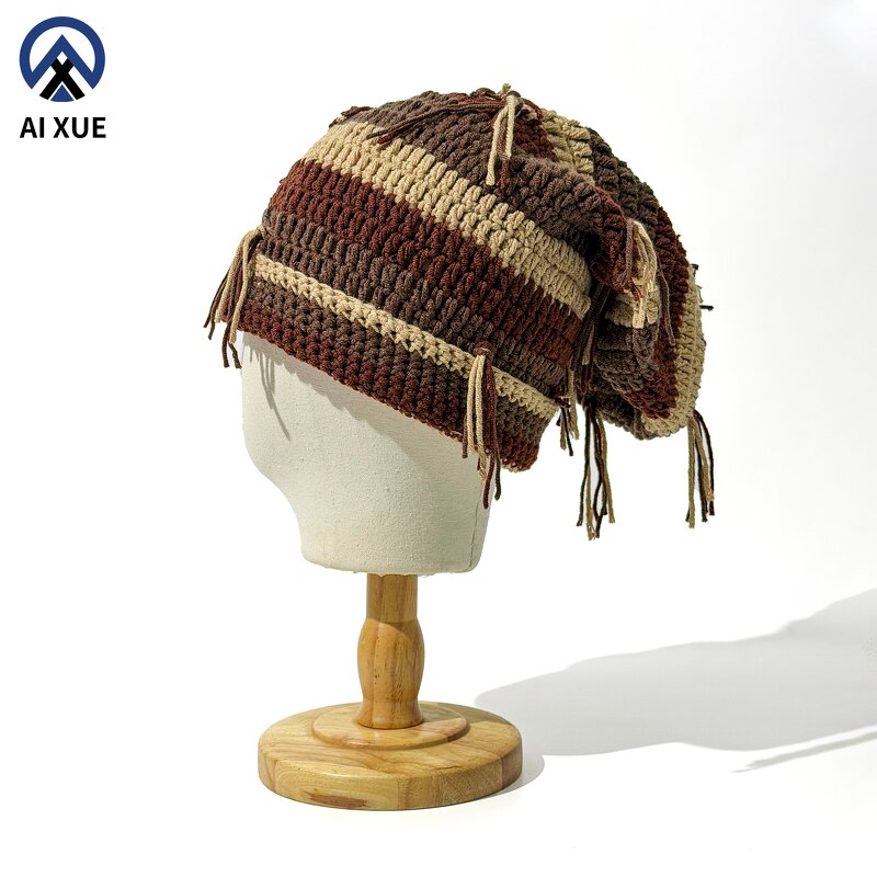 Slouchy Beanie Manufacturer - OEM Handmade Rainbow Striped Rasta Style