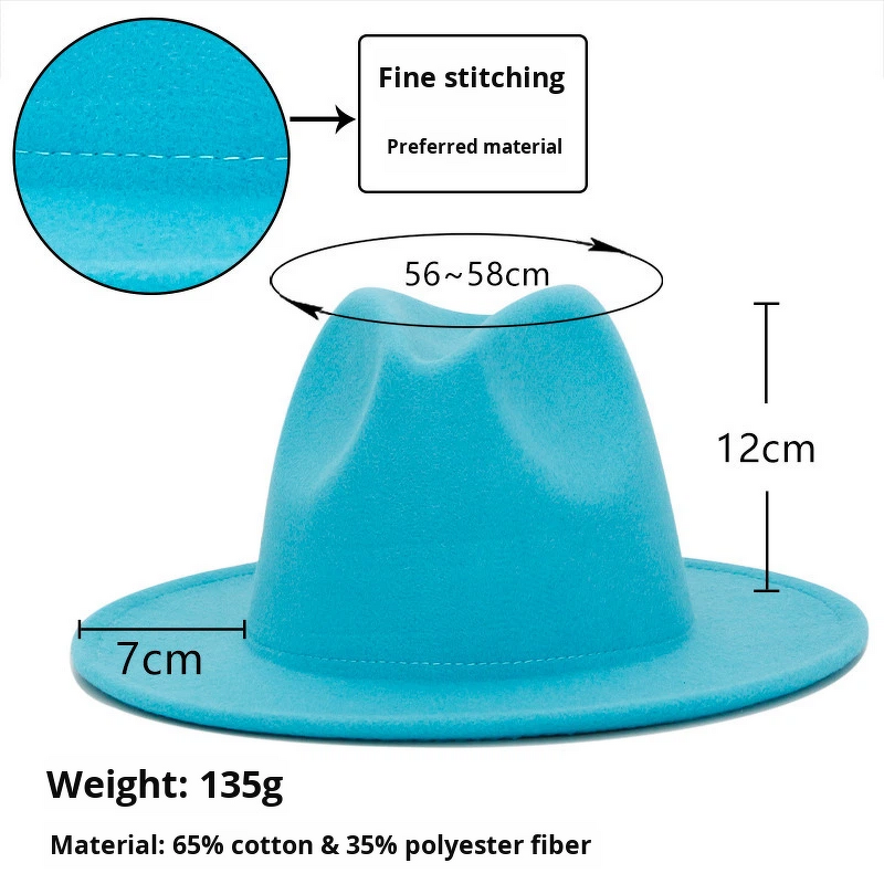 Jazz Fedora Hat Factory - OEM 60 Colors Striped Embroidered Logo British