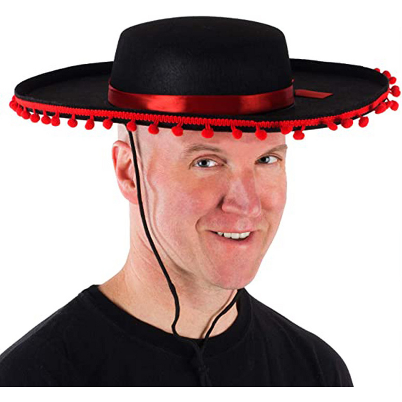 Mexican Sombrero Supplier - OEM Adult Velvet Party Hat Festive Acrylic
