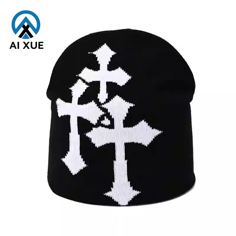 Knitted Beanie Supplier - OEM Custom Unisex Jacquard Cross European American