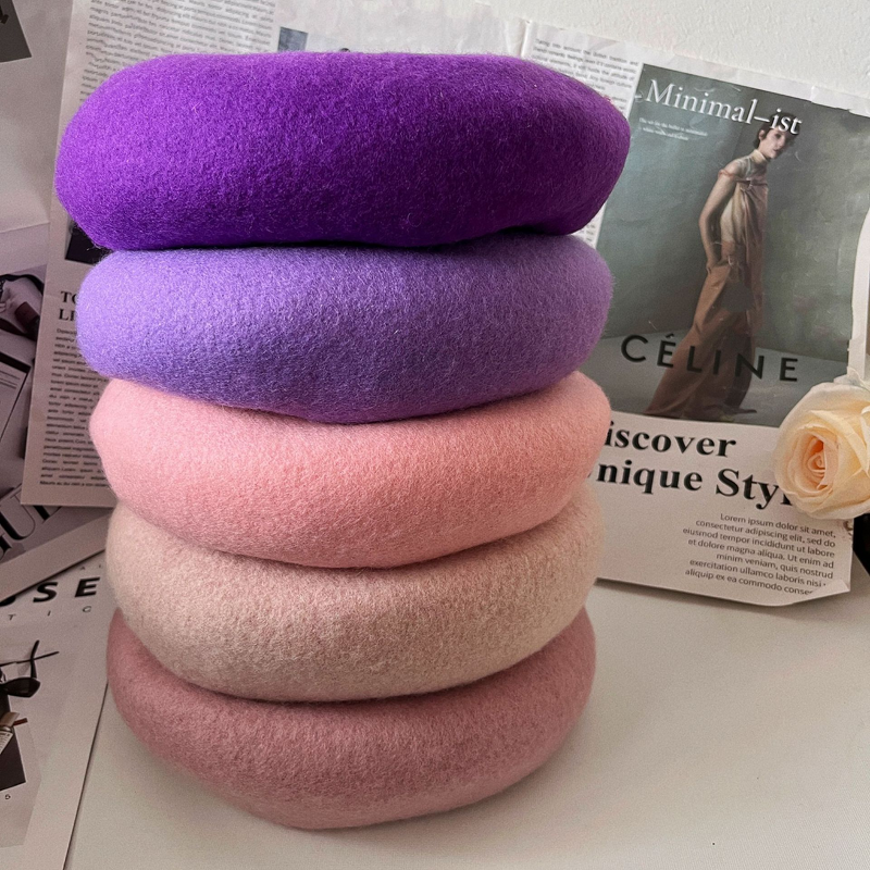 Wool Beret Factory - OEM 2025 Custom Unisex 3D Embroidery Fleece Mushroom