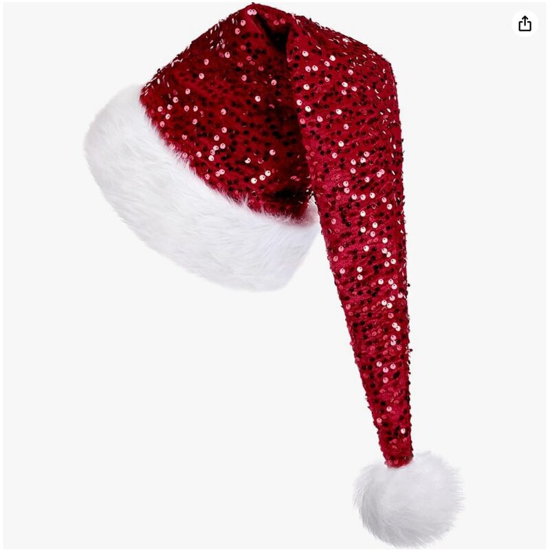 Sequin Christmas Hat Factory - OEM Double-Layer Haipai Plush Long Hair Party