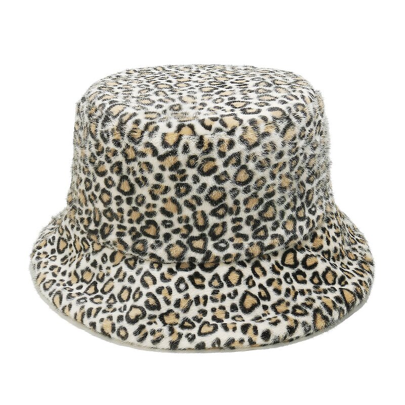 Winter Bucket Hat Supplier - OEM Women's Fashion Leopard Faux Fur Panama
