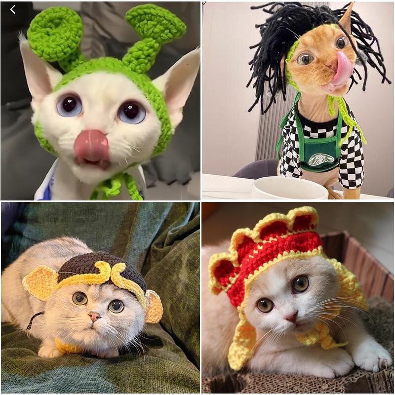 Pet Hat Factory - OEM Character Acrylic Crocheted Funny Cat Dog Hat