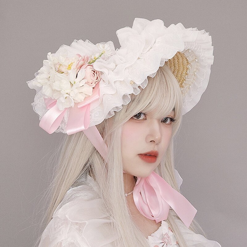 Straw Sun Hat Factory - OEM Fashionable Handmade Natural Grass Lace Bow