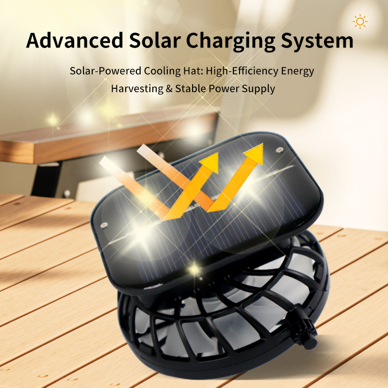 Solar Fan Hat Factory - OEM Adjustable 60cm Wide Brim Dual Cooling Fans