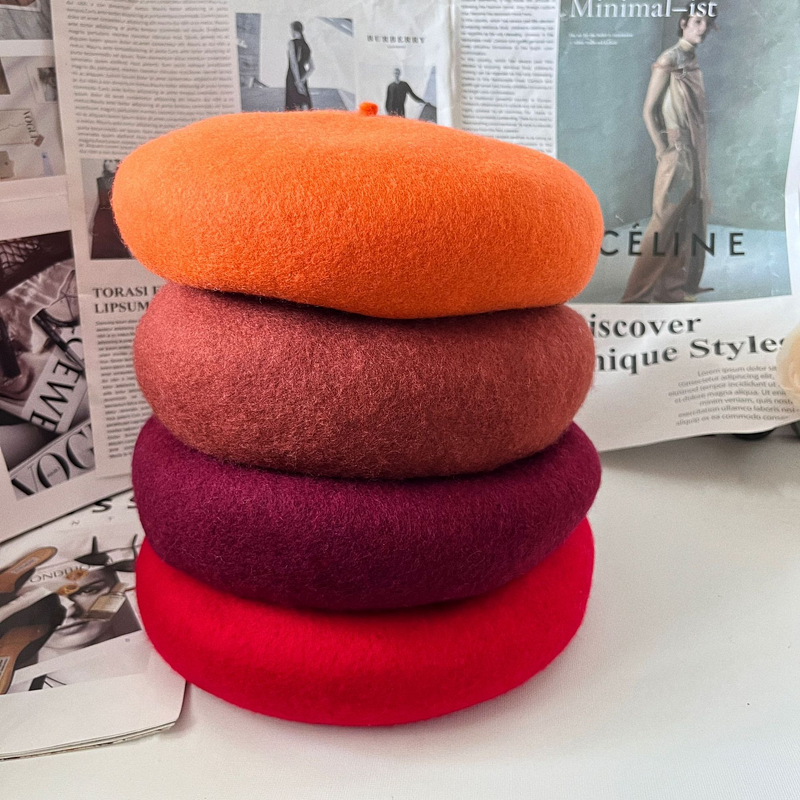 Wool Beret Factory - OEM 2025 Custom Unisex 3D Embroidery Fleece Mushroom