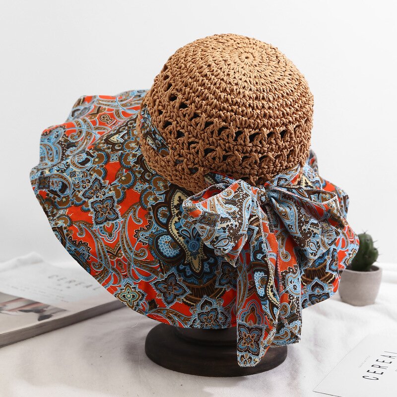 Floppy Sun Hat Factory - OEM High Quality Striped Women's Wide Brim Bohemian