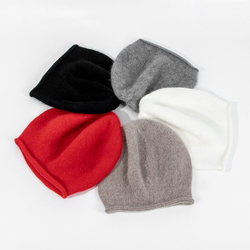 Rabbit Fur Beanie Supplier - OEM 100% Warm Soft Knitted Lantern Hat