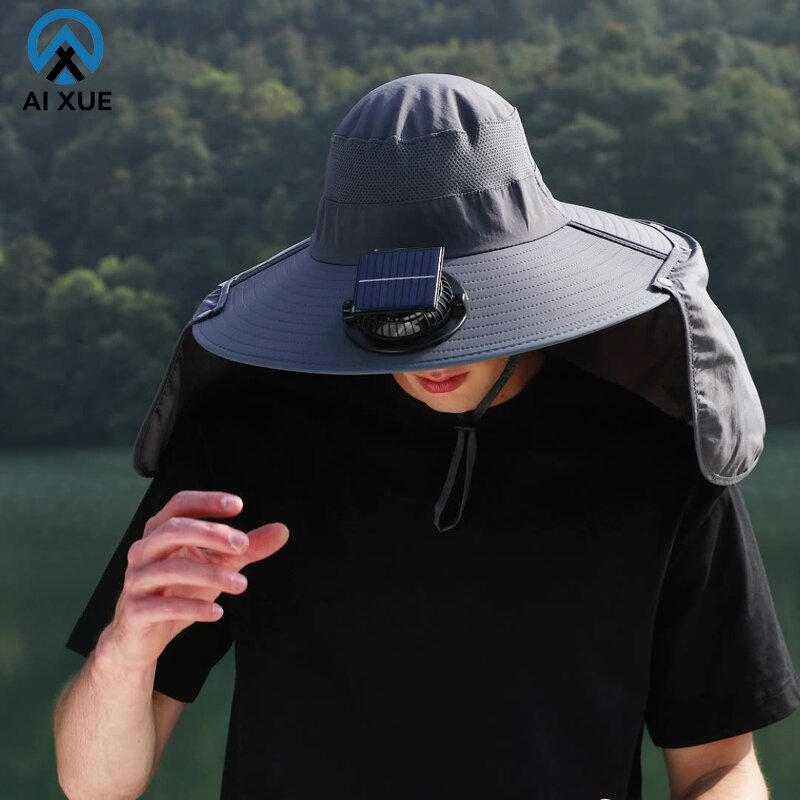 Fishing Hat with Fan Factory - OEM Fashion Wide Brim Solar 3 Speeds Fast