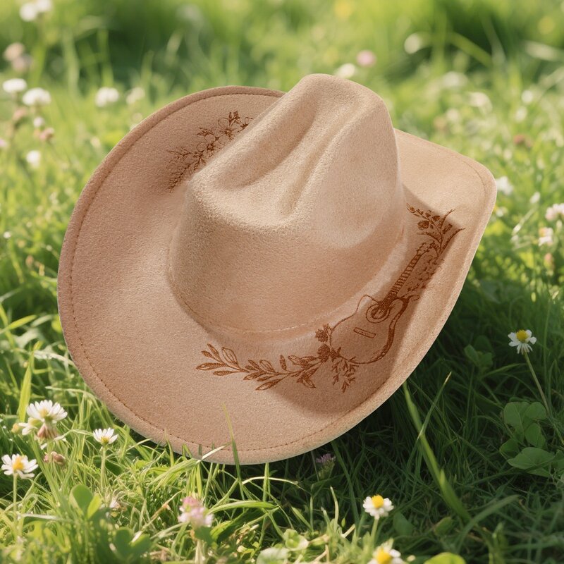 Sombreros Fedora Supplier - OEM Best Sell Wholesale Long Horn Printed Suede