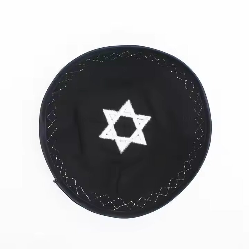 Jewish Kippah Supplier - OEM Satin Star of David Ethnic Prayer Cap