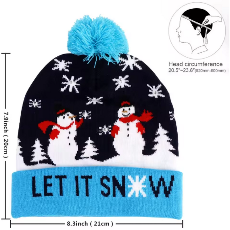 LED Knitted Hat Manufacturer - OEM Children's Winter Digital Printed Beanie