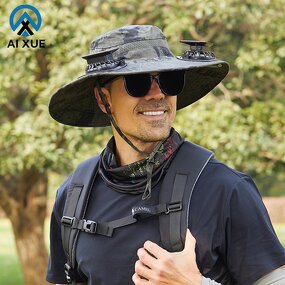 Solar Sun Hat Factory - OEM Men's Large Brim Rechargeable Quick Drying