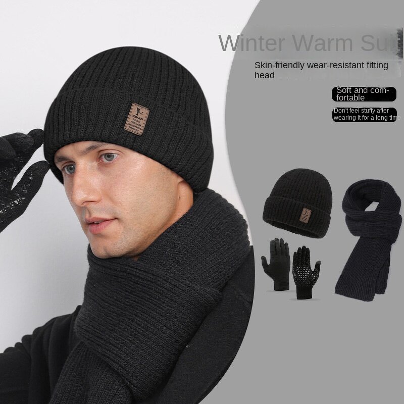 Knitted Set Supplier - OEM Customized DIY Handmade Men's Long Winter Three