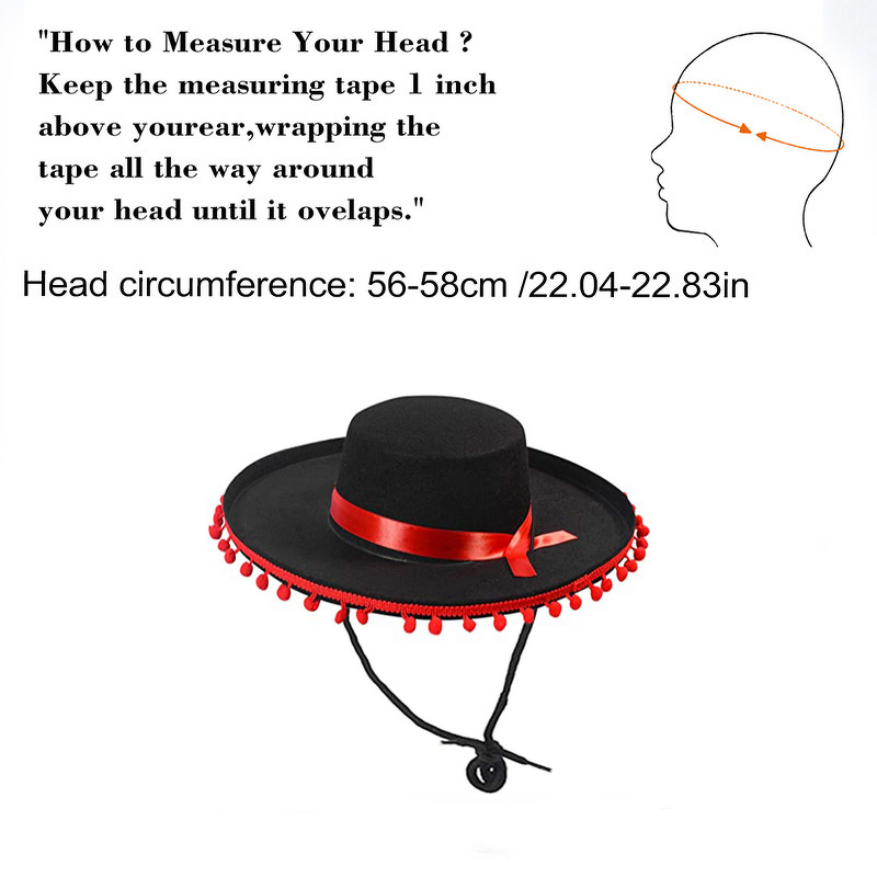 Mexican Sombrero Supplier - OEM Adult Velvet Party Hat Festive Acrylic