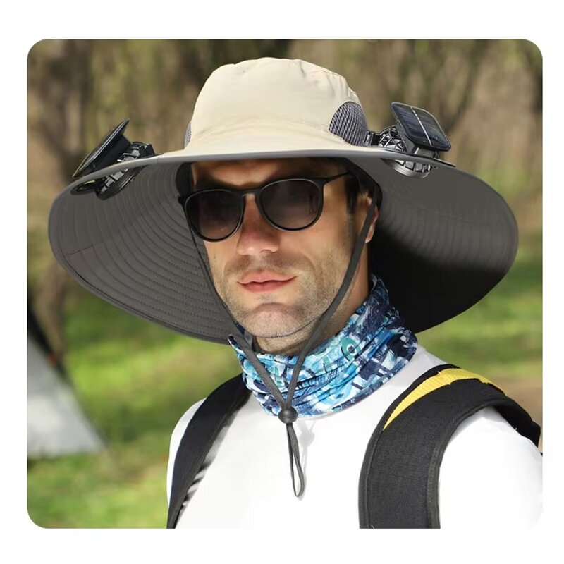 Solar Charging Hat Manufacturer - OEM Wholesale Large Edge UV Resistant Windproof