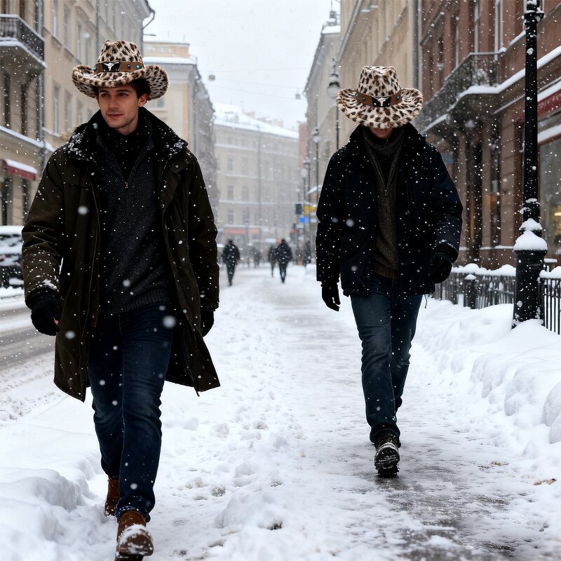 Wool Felt Hat Manufacturer - OEM Winter High Quality Leopard Print Double