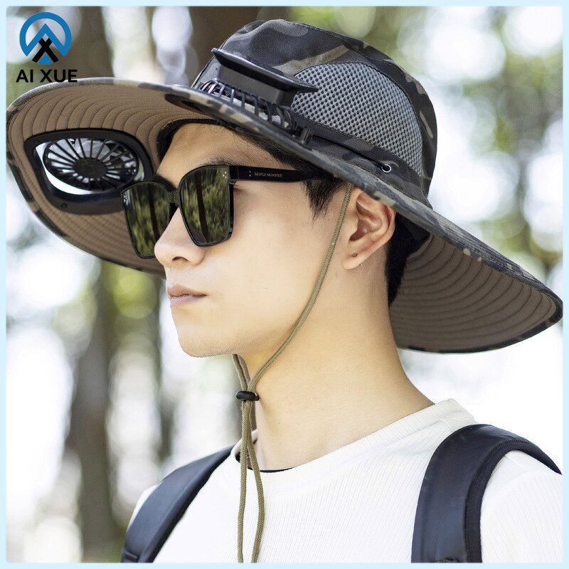 Solar Bucket Hat Manufacturer - OEM Custom Logo UPF50+ Dual Power Charging