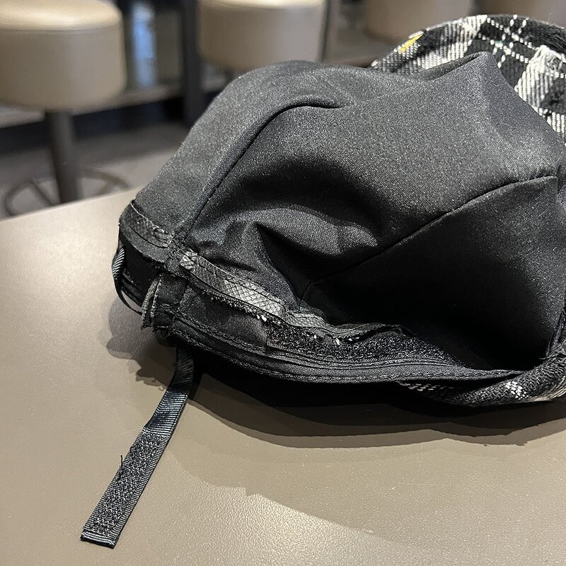 Newsboy Hat Supplier - OEM Unisex Vintage Spring Tweed Black White Plaid