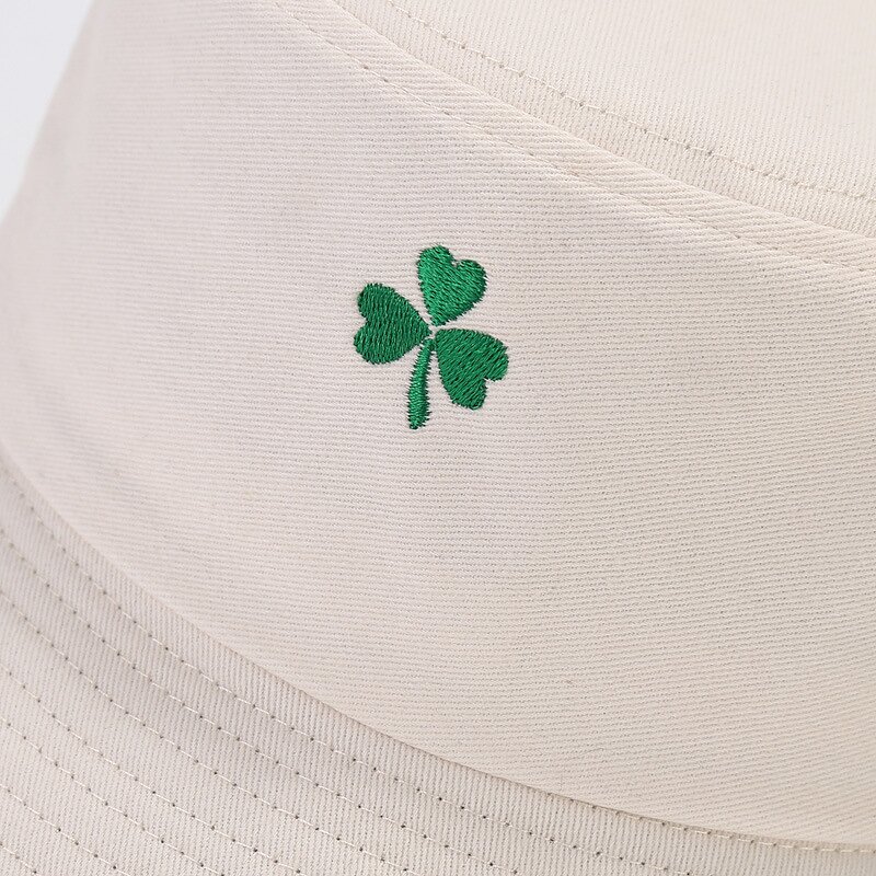 Bucket Hat Manufacturer - OEM 2026 New Korean Clover Leaf Plant Embroidery