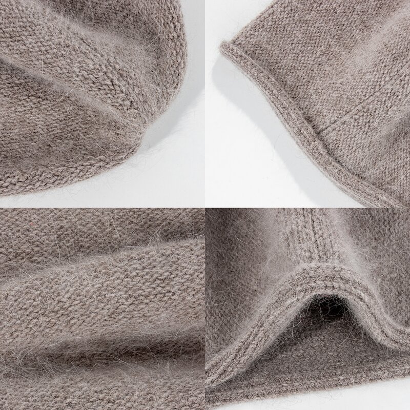 Rabbit Fur Beanie Supplier - OEM 100% Warm Soft Knitted Lantern Hat