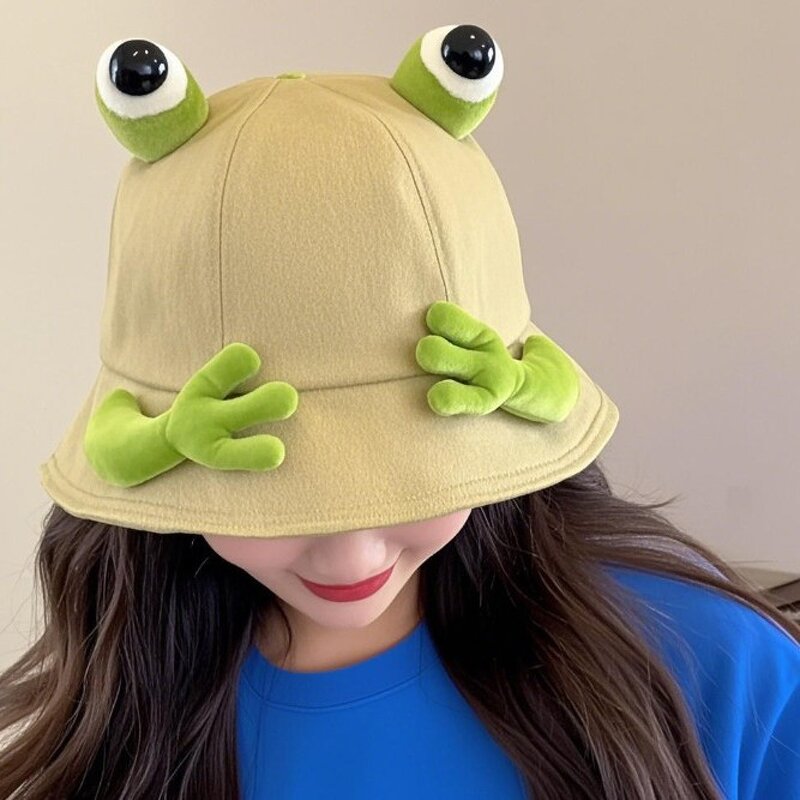 Panama Hat Manufacturer - OEM 2026 Summer Cotton Big Eyes Frog Bucket