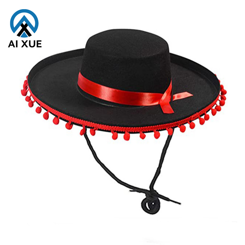 Mexican Sombrero Supplier - OEM Adult Velvet Party Hat Festive Acrylic