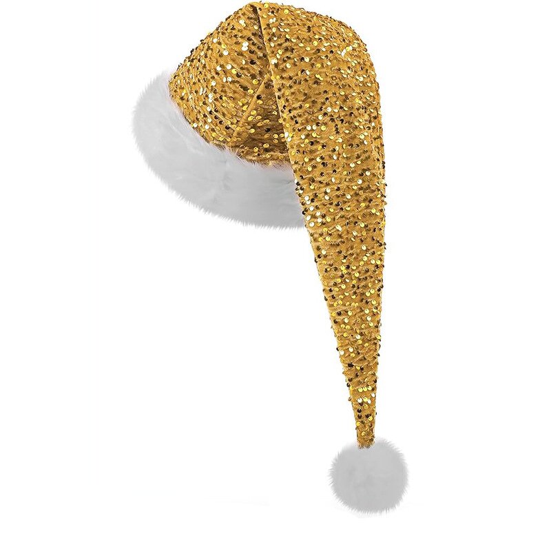 Sequin Christmas Hat Factory - OEM Double-Layer Haipai Plush Long Hair Party