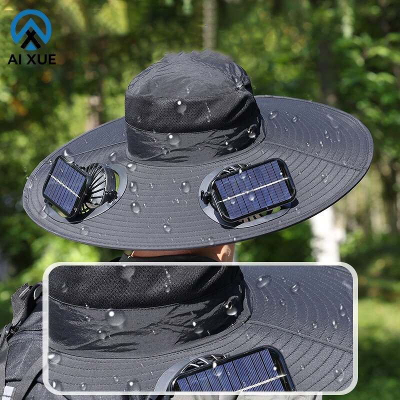 Solar Fan Hat Supplier - OEM Promotional Men's Wide Brim Denim Fabric Sun