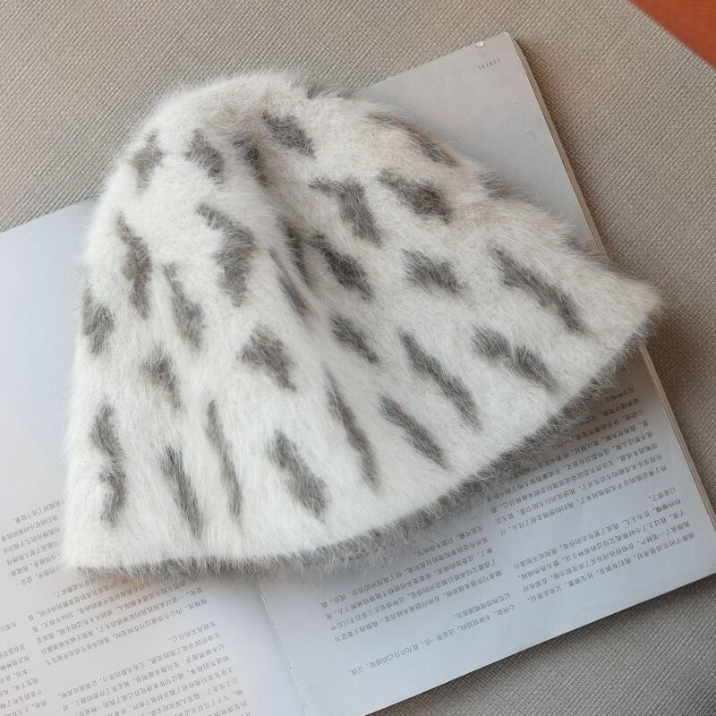 Knitted Beanie Factory - OEM Vintage Leopard Elasticity Cold-Proof Thickened