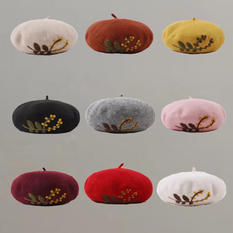 Wool Felt Beret Manufacturer - OEM Women's Fashion Beaded Casual Travel
