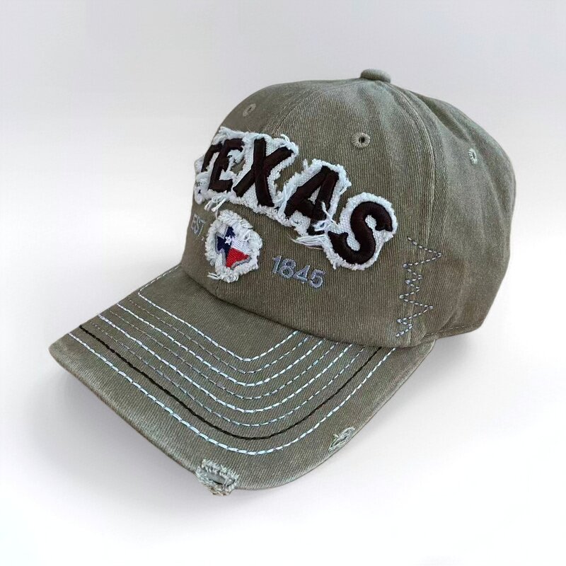 Baseball Cap Manufacturer - OEM Cross-border Retro Denim Texas Embroidered